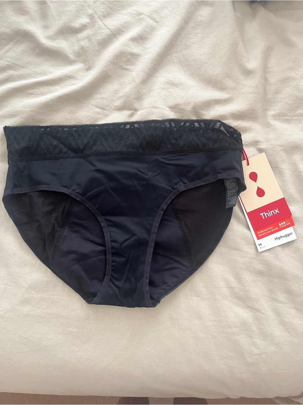 NEW Thinx Hiphugger Period Underwear (size M, moderate)